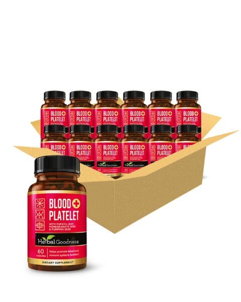 Blood Platelet Plus - Capsule 60/600mg-20X Strength - Blood and Immune System Function - Herbal Goodness Capsules Herbal Goodness 60 Caps Case(12) - 10% off 