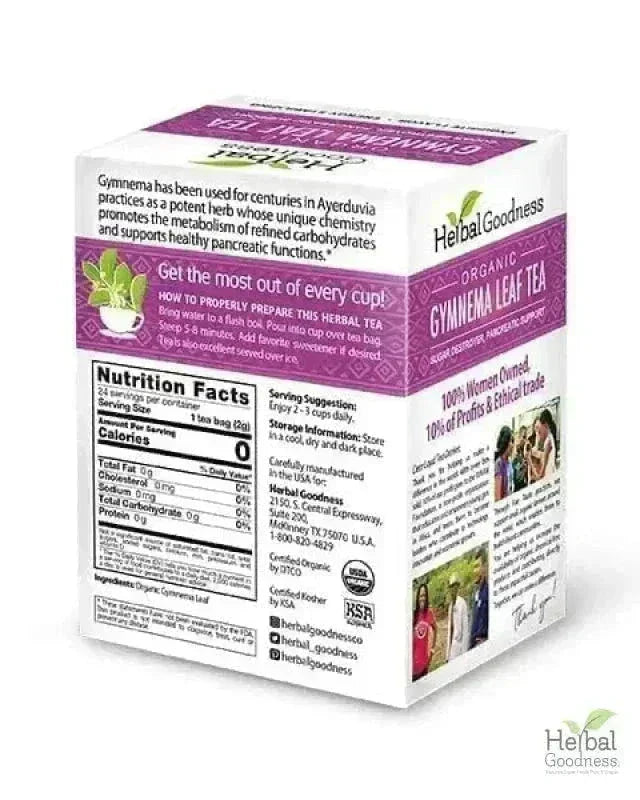 Gymnema Leaf Extract - Organic - Tea 24/2g Tea & Infusions Herbal Goodness