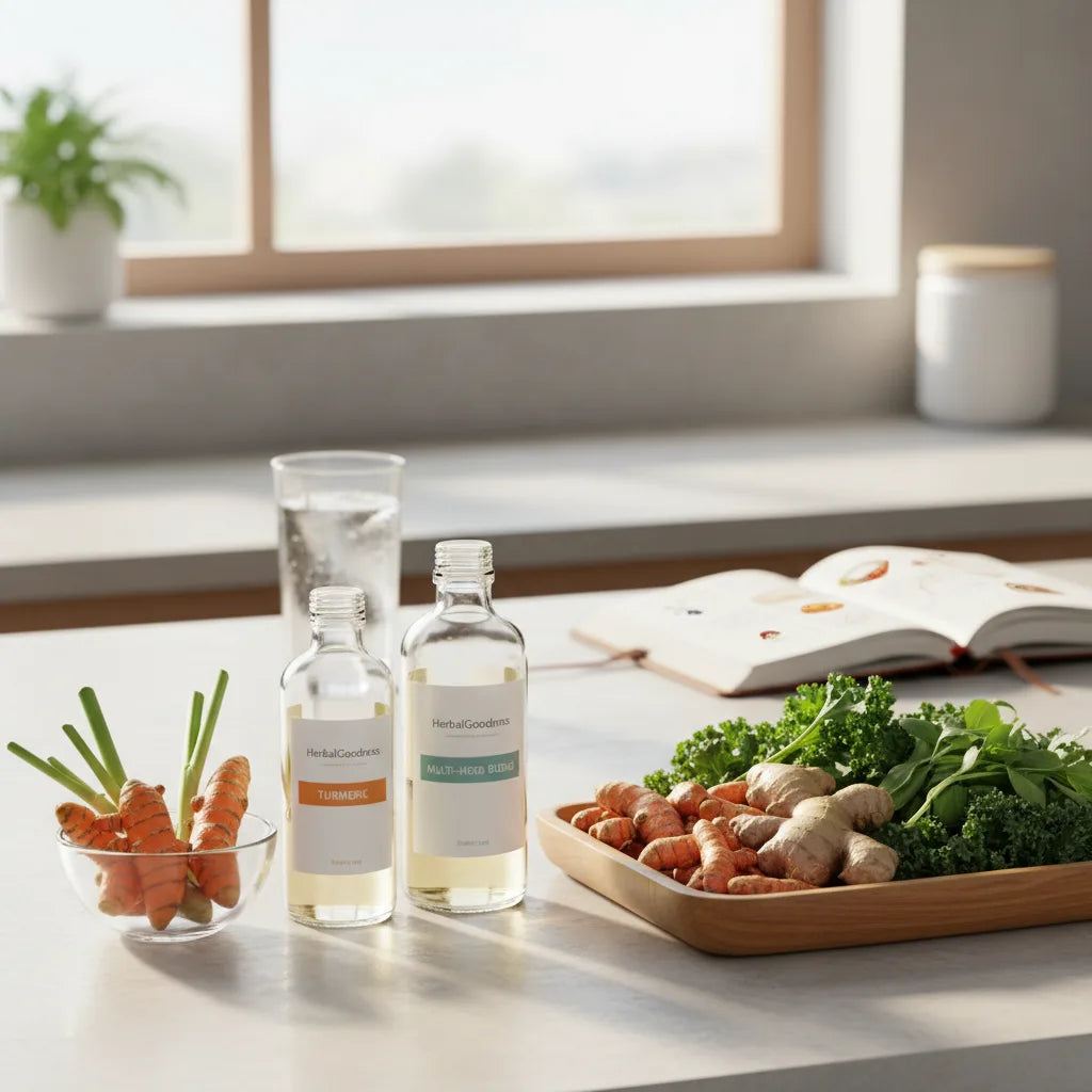 Single and multi-herb supplements on counter