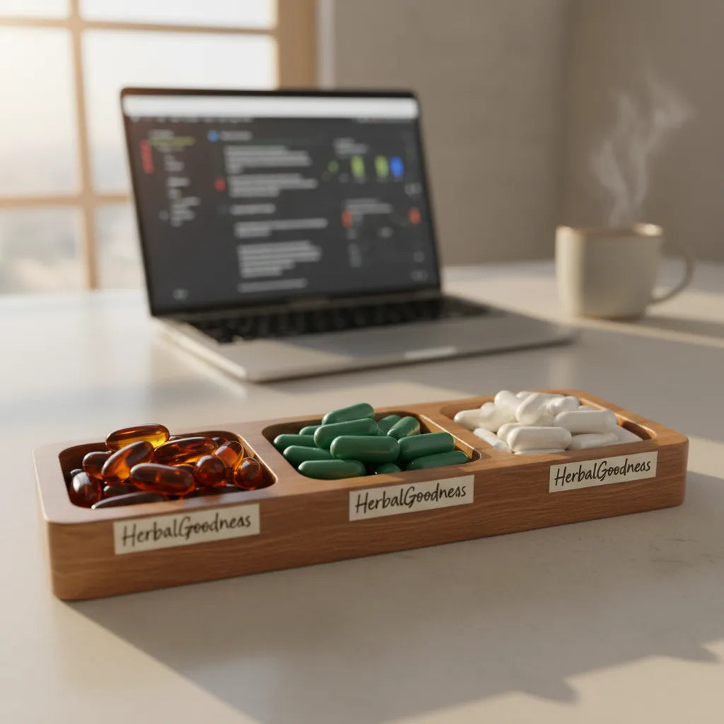 Three capsule types on kitchen counter tray