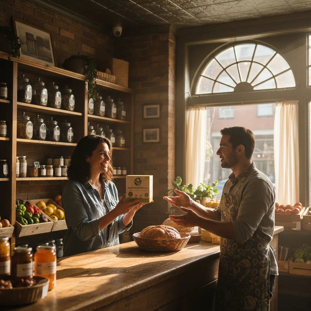 Shopper requests avocado tea at grocer counter