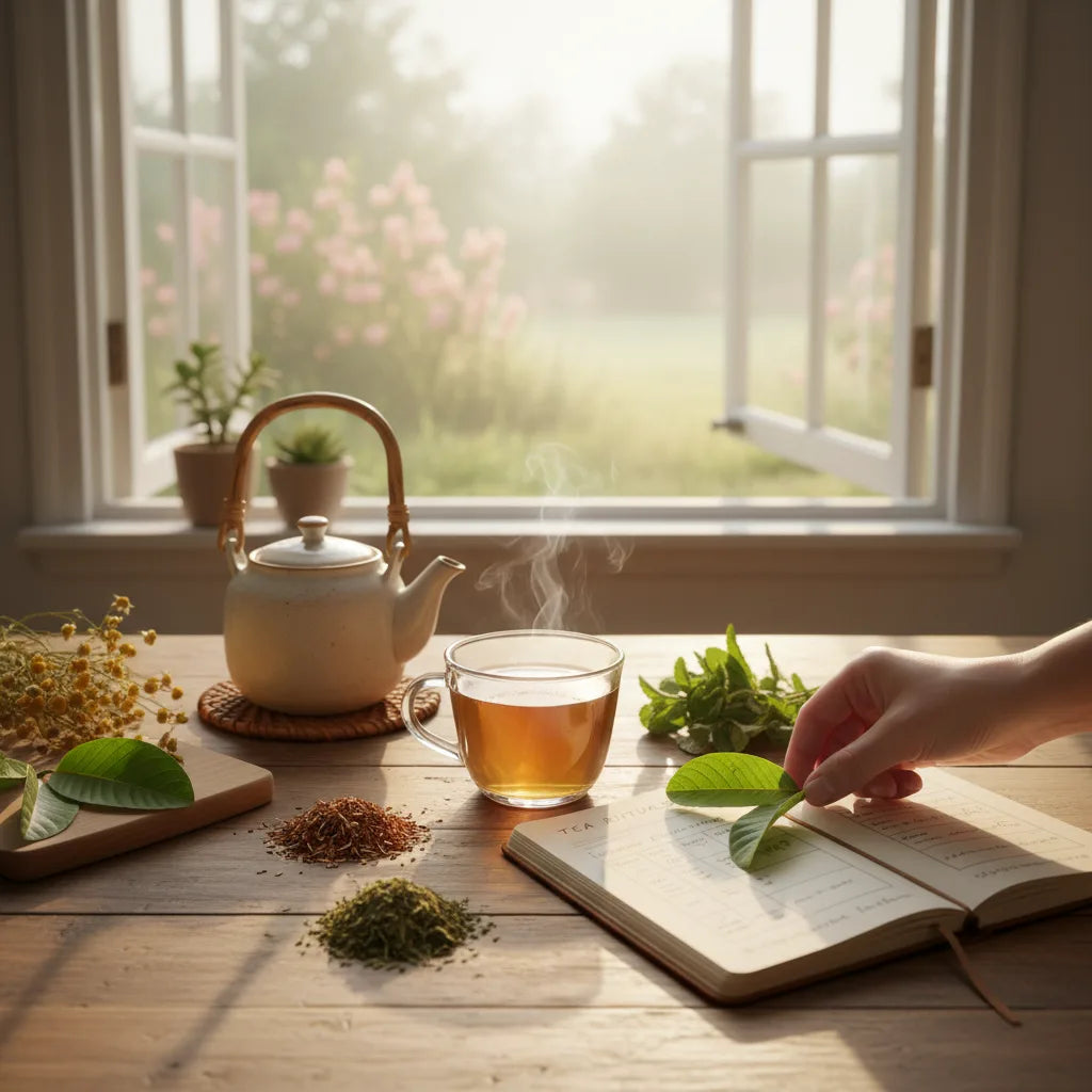 Morning tea ritual with guava leaf