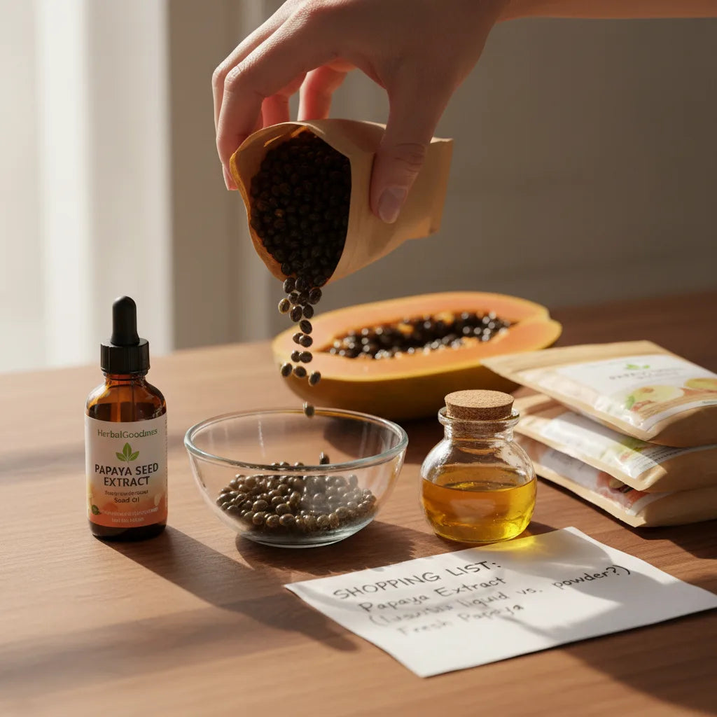 Comparing papaya seed extract formats at home