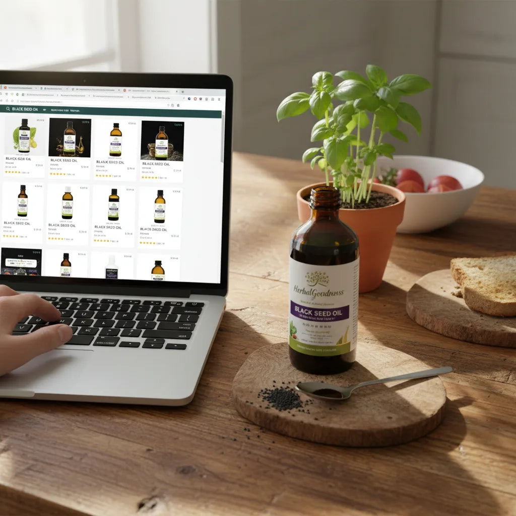 Comparing black seed oil online listings