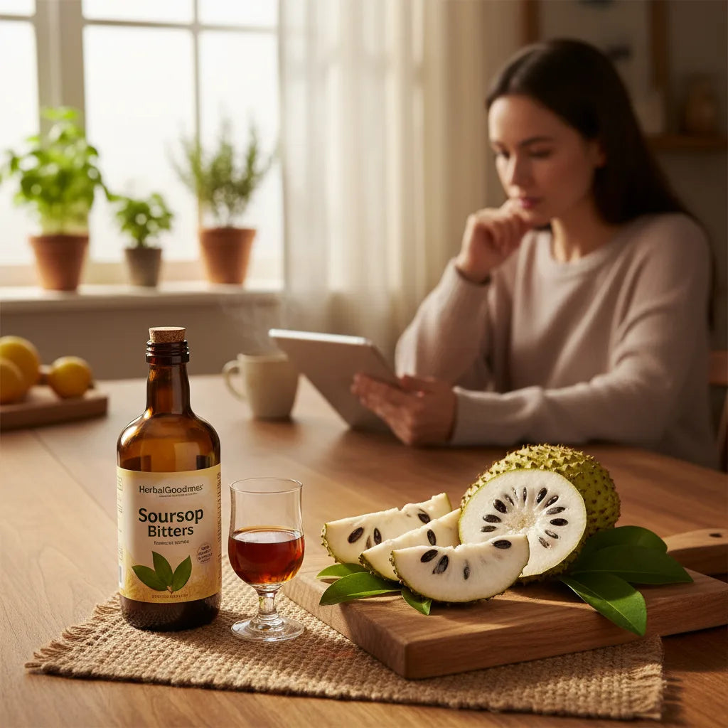 Natural kitchen soursop bitters tasting and research