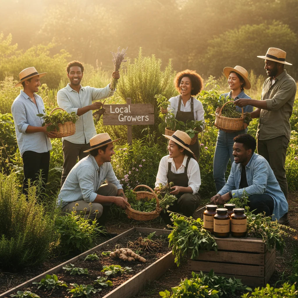 Community garden harvest for plant-based wellness