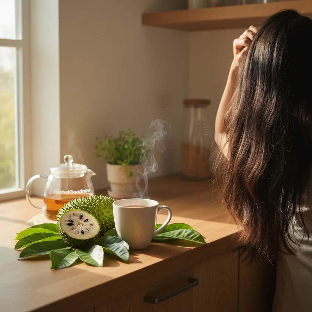 Morning soursop tea with hair care ritual