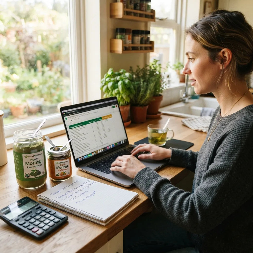 Comparing moringa extracts and costs at home