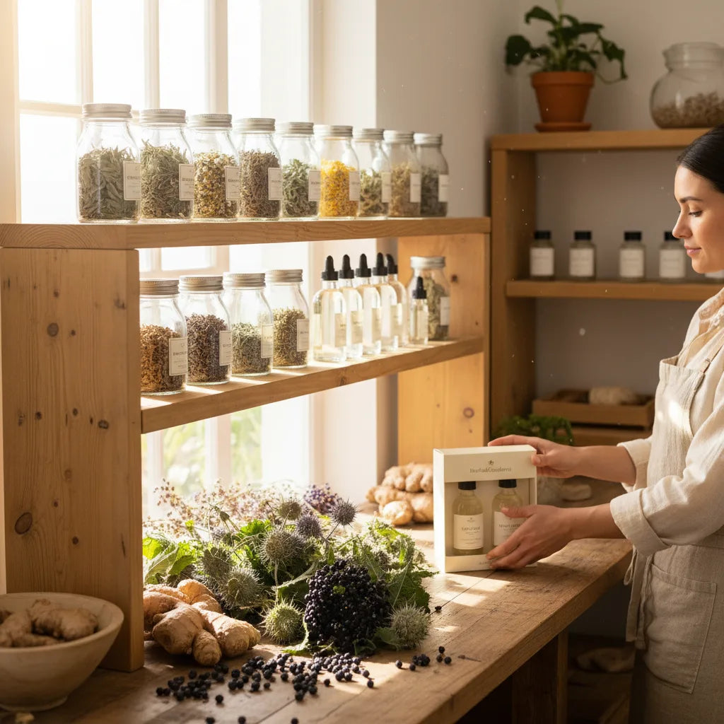Retailer arranges immune and cleanse herbs
