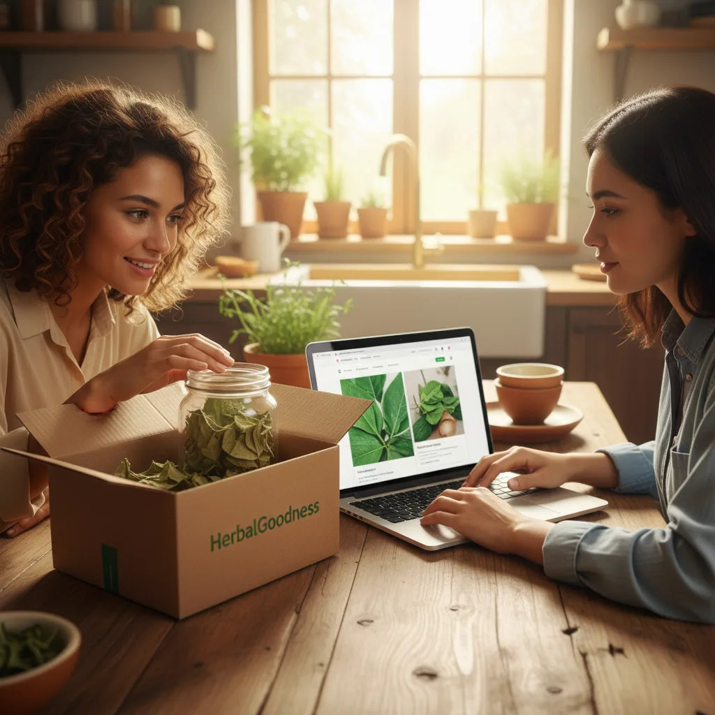 Couple unboxes plantain leaf from HerbalGoodness