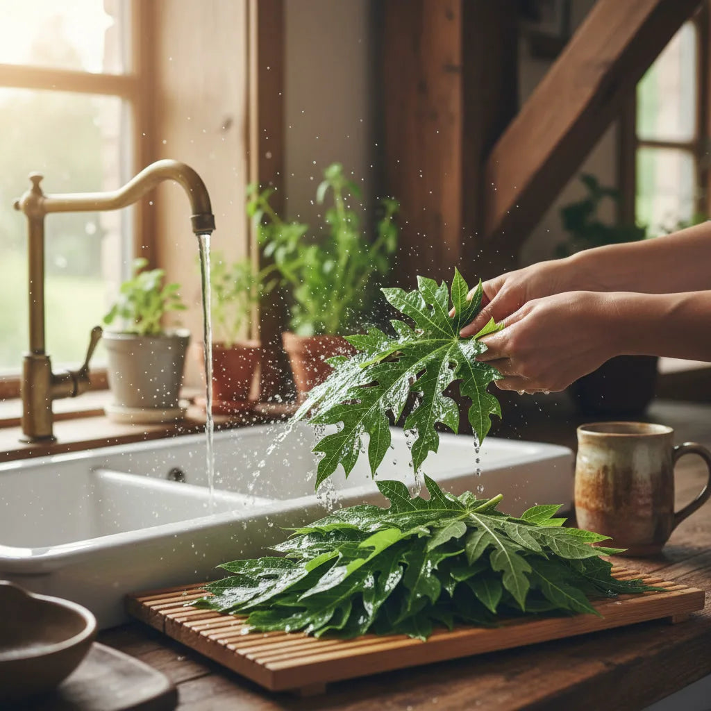 How to prepare papaya leaves for tea? A kitchen guide to selecting, cleaning, drying, and brewing_featured_image