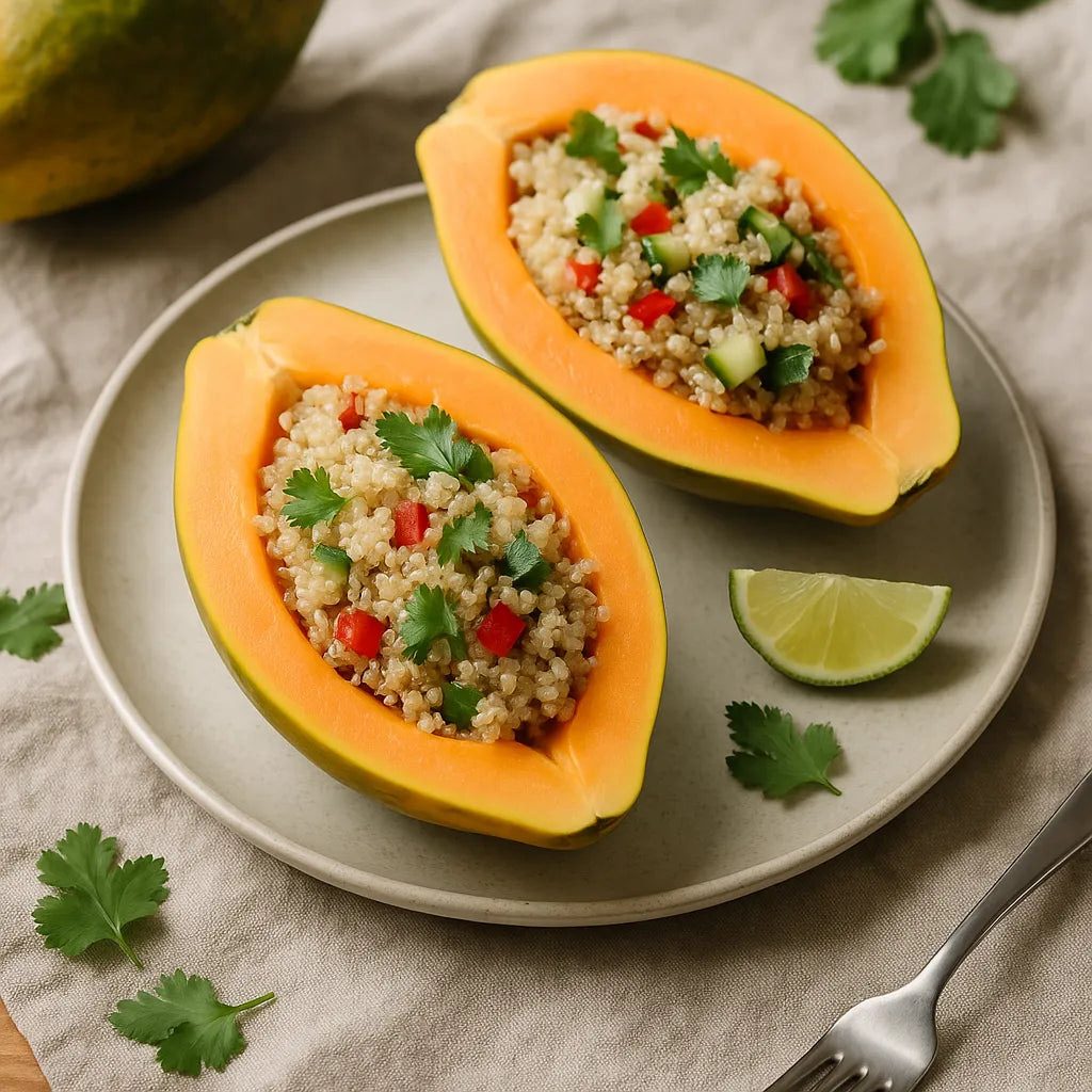 Ripe Papaya With Quinoa Recipe | Herbal Goodness