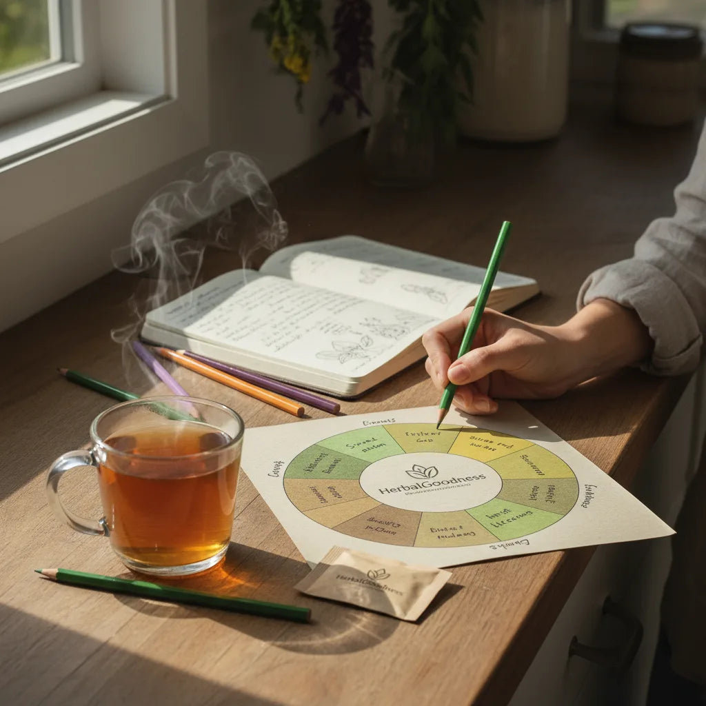 Flavor wheel and notes for gymnema tea