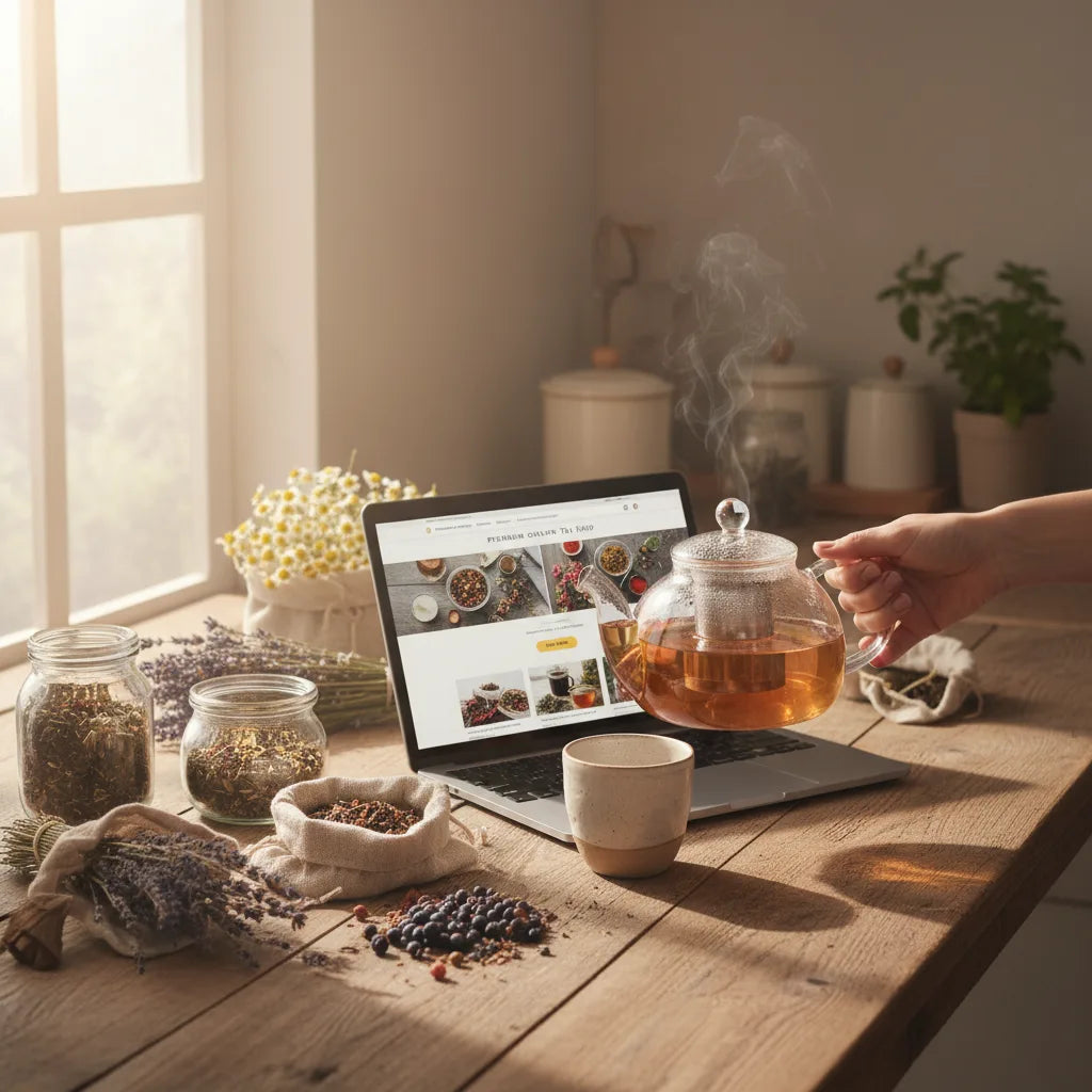 Morning tea routine with online tea shopping
