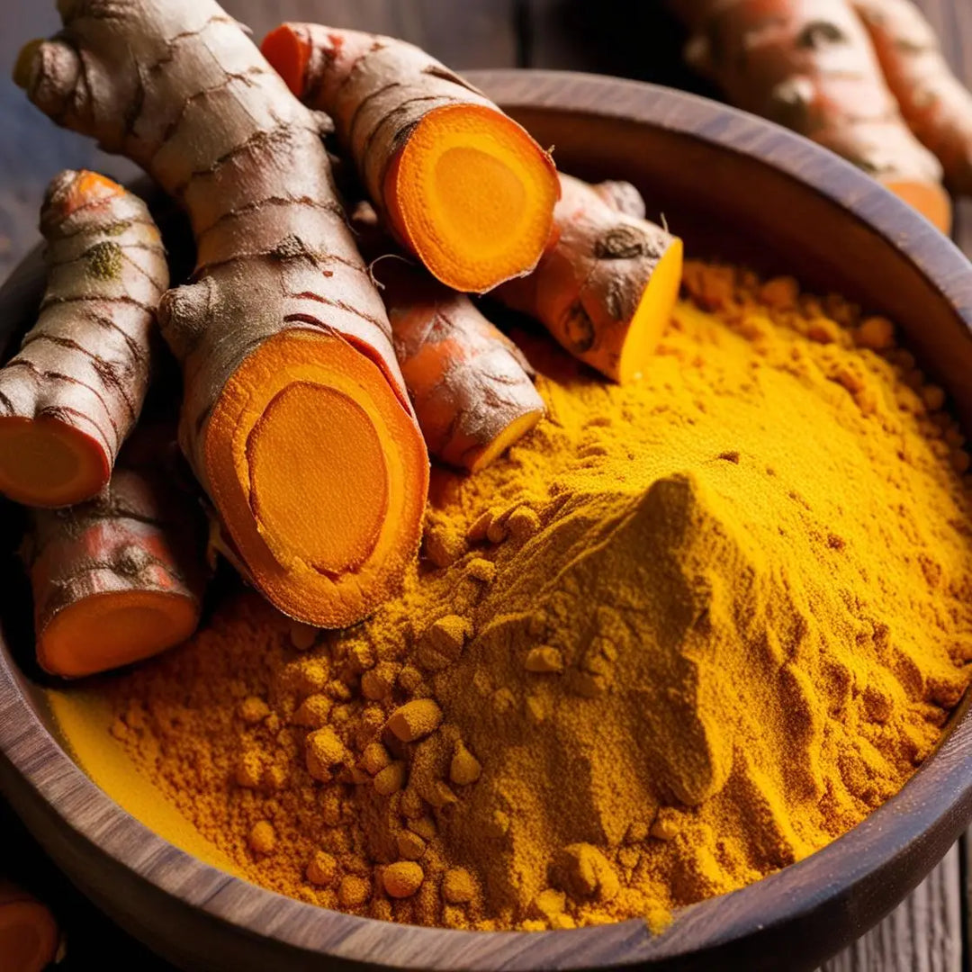 Bowl filled with vibrant turmeric powder showcasing the golden spice’s benefits.