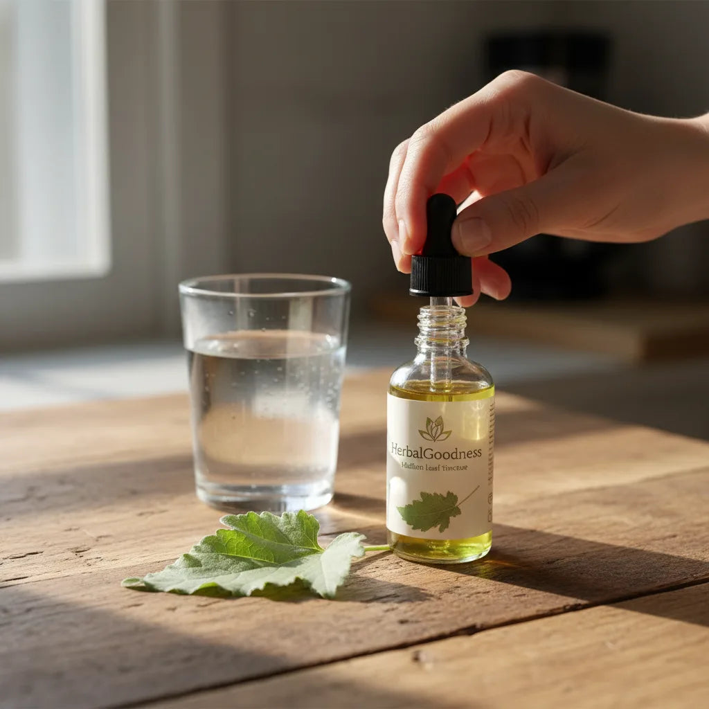 Opening HerbalGoodness tincture with natural sunlight