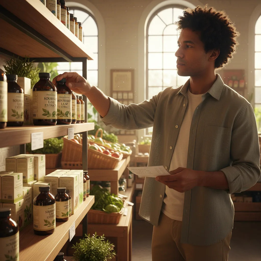 Customer selects soursop leaf extract locally