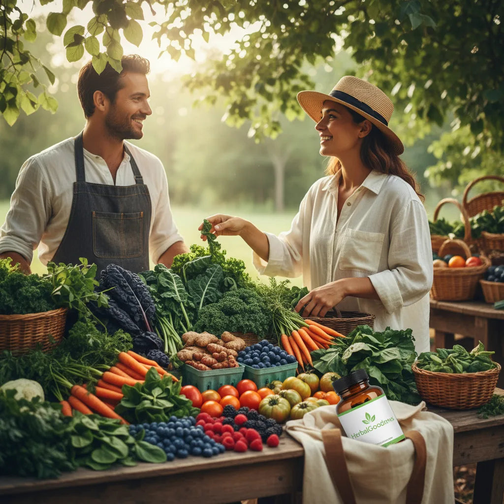 Ethically sourced ingredients at local market