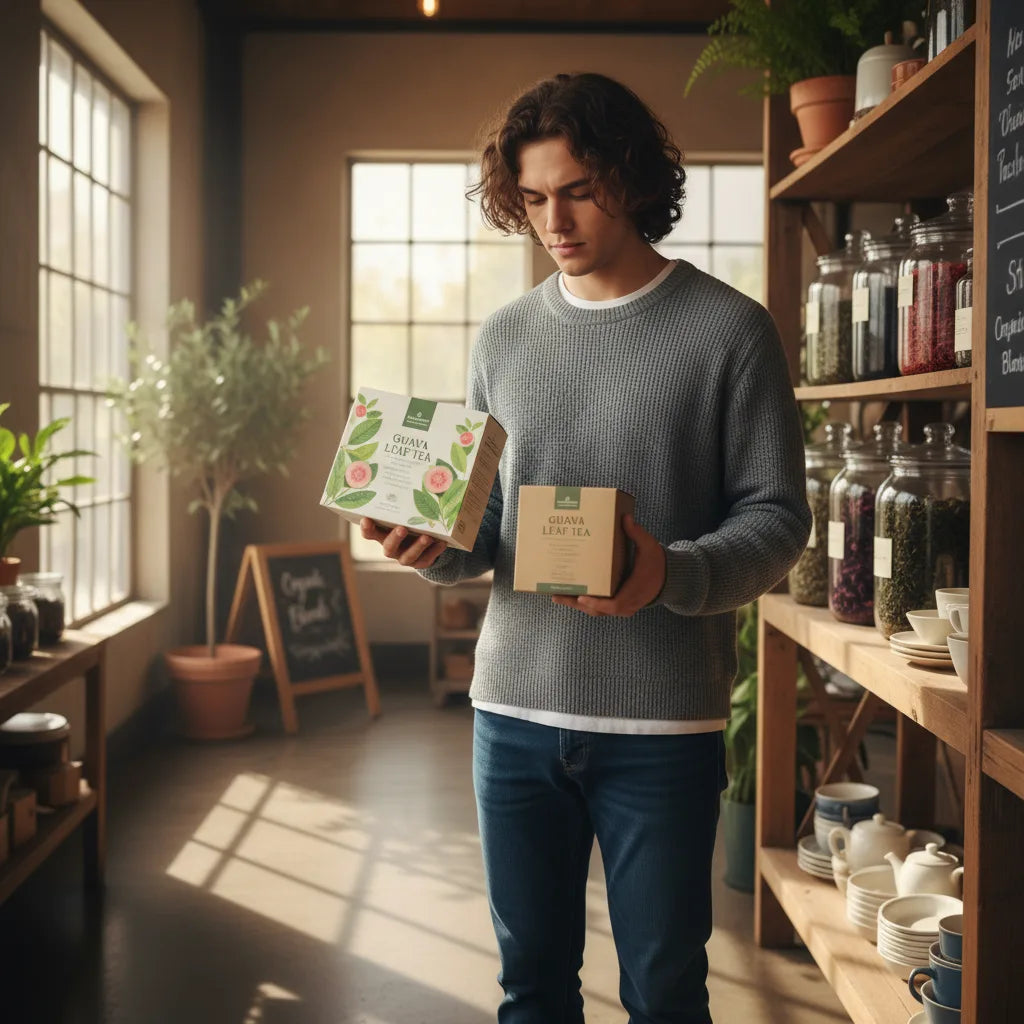 Choosing guava leaf tea in-store naturally