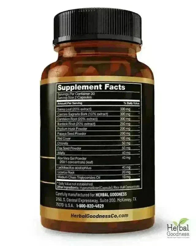 15 Day Detox - Capsules 60/600mg - Detox & Cleanse Capsules Herbal Goodness 