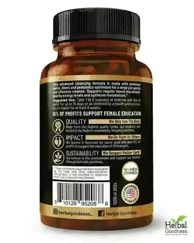15 Day Detox Capsules 60ct (600mg) – Natural Detox & Cleanse Supplement Capsules Herbal Goodness 