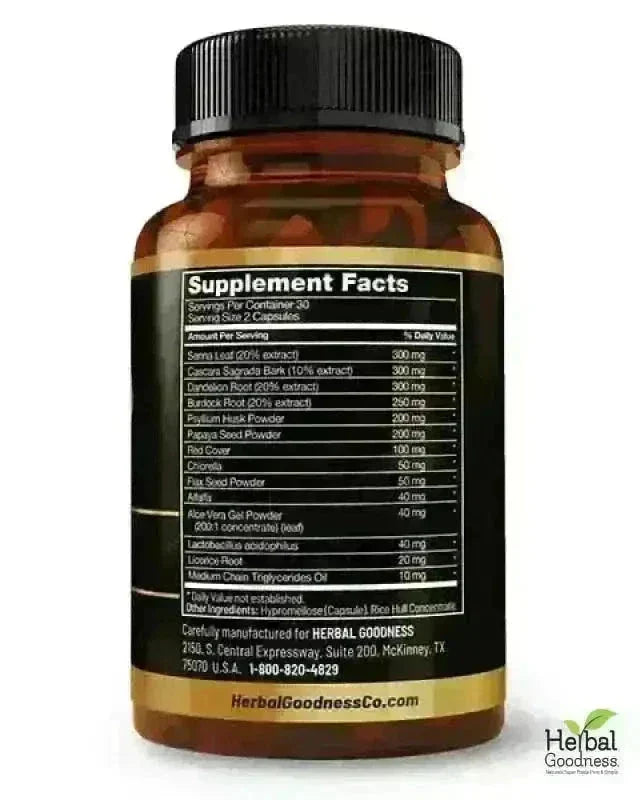 15 Day Detox Capsules 60ct (600mg) – Natural Detox & Cleanse Supplement Capsules Herbal Goodness 