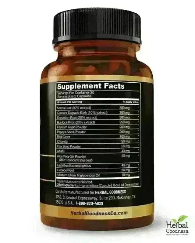 15 Day Detox Capsules 60ct (600mg) – Natural Detox & Cleanse Supplement Capsules Herbal Goodness 
