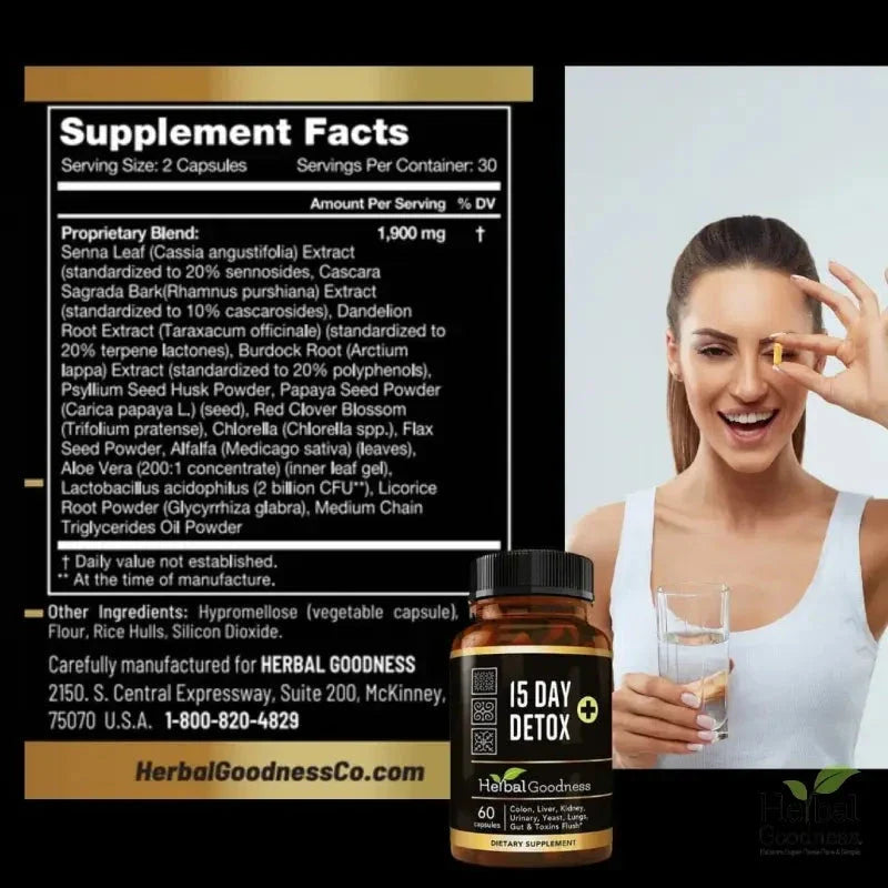 15 Day Herbal Detox Cleanse Kit – Liver Support & Full Body Cleanse Bundle Bundle Herbal Goodness 