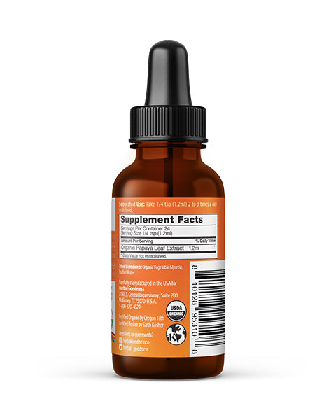 Papaya Leaf Extract - Organic - Liquid 1oz - Herbal Goodness