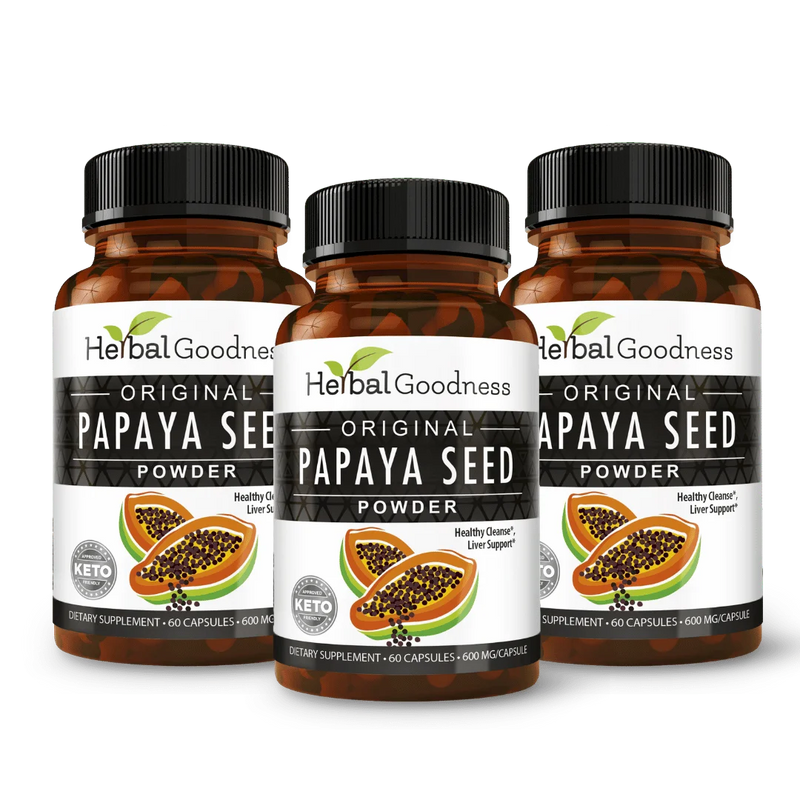 Papaya Seed Powder Capsules · 60 ct / 600mg (3-Pack)