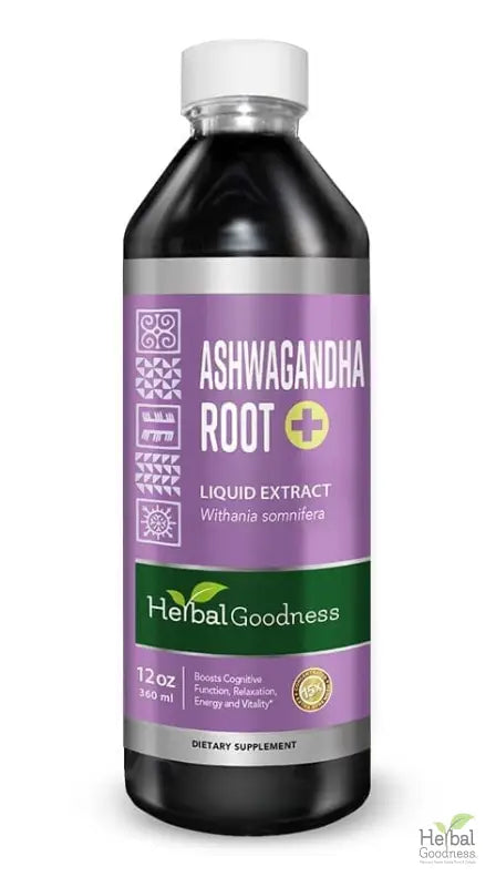 Ashwagandha Root Liquid Extract - Organic - Energy &amp; Mood Liquid Extract Herbal Goodness 12oz 