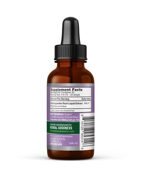 Ashwagandha Root Liquid Extract - Organic - Energy & Mood Liquid Extract Herbal Goodness 