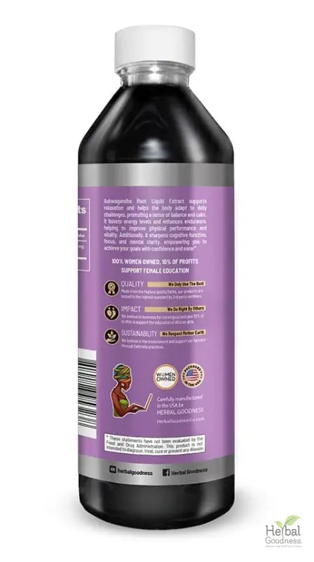 Ashwagandha Root Liquid Extract - Organic - Energy &amp; Mood Liquid Extract Herbal Goodness 