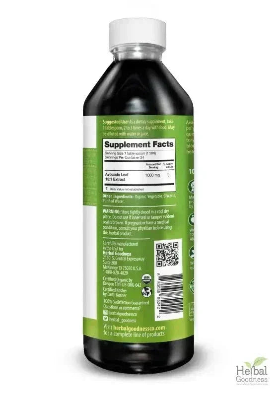 Avocado Leaf - Organic 15X Liquid Extract - Immunity &amp; Heart Health Liquid Extract Herbal Goodness 