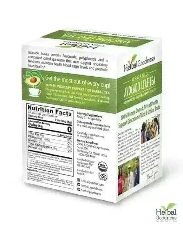 Herbal Goodness Organic Avocado Leaf Tea box