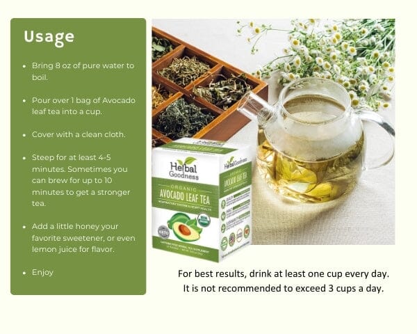 Avocado Leaf Tea - Organic 24/2g - Respiratory & Heart Support - Herbal Goodness Tea & Infusions Herbal Goodness 