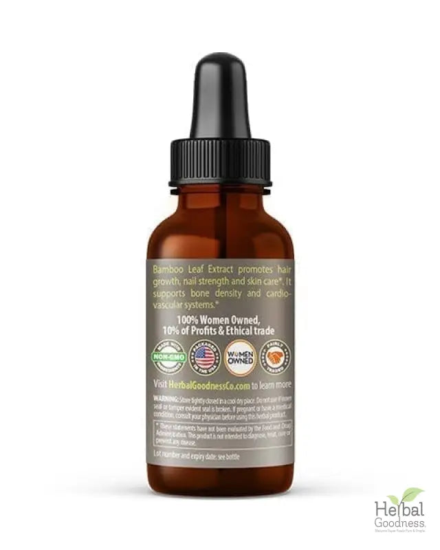 Bamboo Leaf - Organic 1oz 15X Liquid Extract - Nature's Collagen & Biotin Liquid Extract Herbal Goodness 