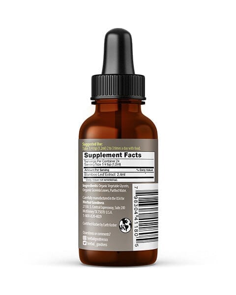 Bamboo Leaf - Organic 1oz 15X Liquid Extract - Nature's Collagen & Biotin Liquid Extract Herbal Goodness 