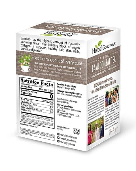 Bamboo Leaf Tea – 24/1.5g Tea Bags - Nature's Collagen & Biotin Tea & Infusions Herbal Goodness 