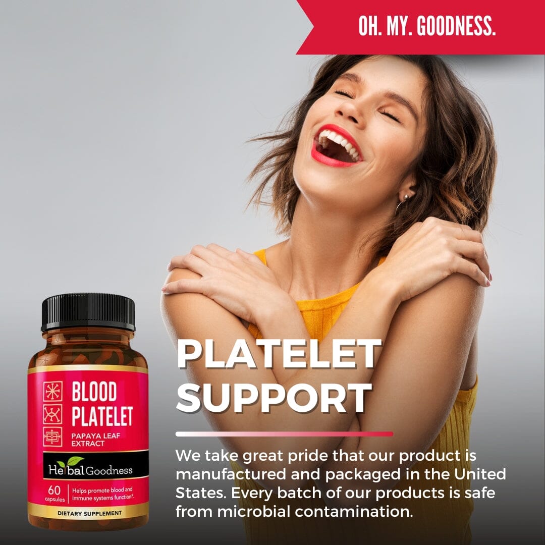 Blood Platelet - Capsule 60/600mg-20X Strength - Blood and Immune System Function - Herbal Goodness Capsules Herbal Goodness 