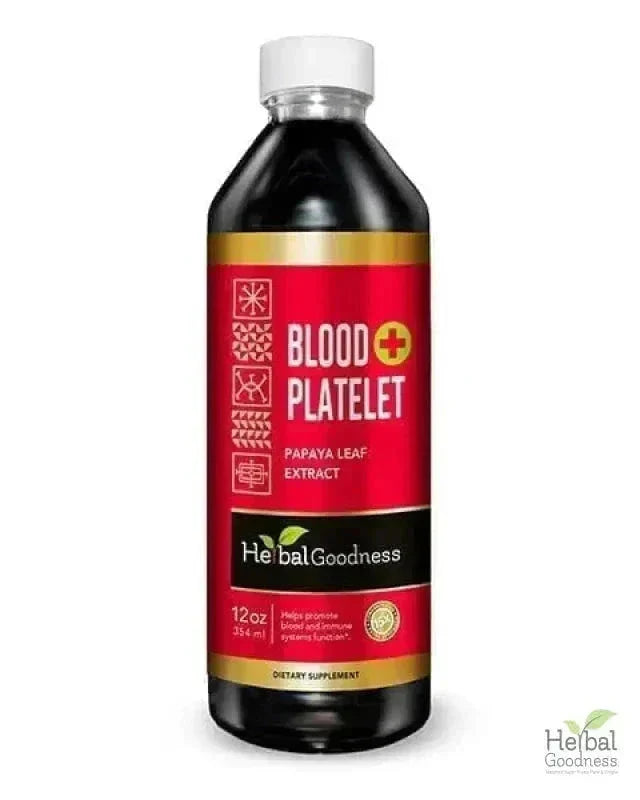 Blood Platelet Plus – Liquid Herbal Extract | 15X Strength Papaya Leaf - Herbal Goodness Liquid Extract Herbal Goodness 12 oz 