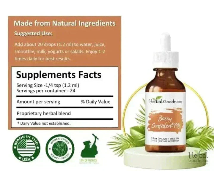 Bossy Confident Me 2 fl.oz - Plant Dietary Supplement Liquid Extract Herbal Goodness 