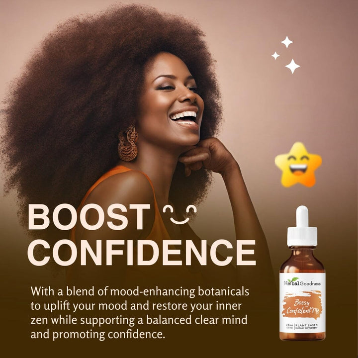 Bossy Confident Me 2fl.oz - Plant Based - Dietary Supplement, Uplifts Mood and Promote confidence - Herbal Goodness Plant Based - Dietary Supplement Herbal Goodness 