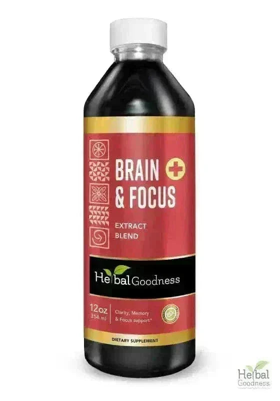 Brain and Focus Liquid Extract - Nootropic Brain Supplement Liquid Extract Herbal Goodness 12 oz 