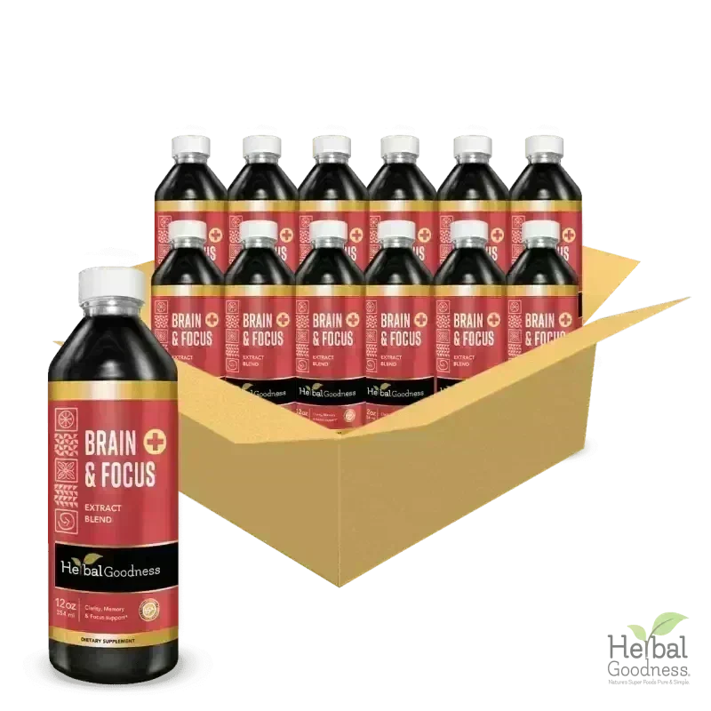 Brain and Focus - Organic 1oz 15X Liquid Extract - Cognition & Memory Liquid Extract Herbal Goodness 