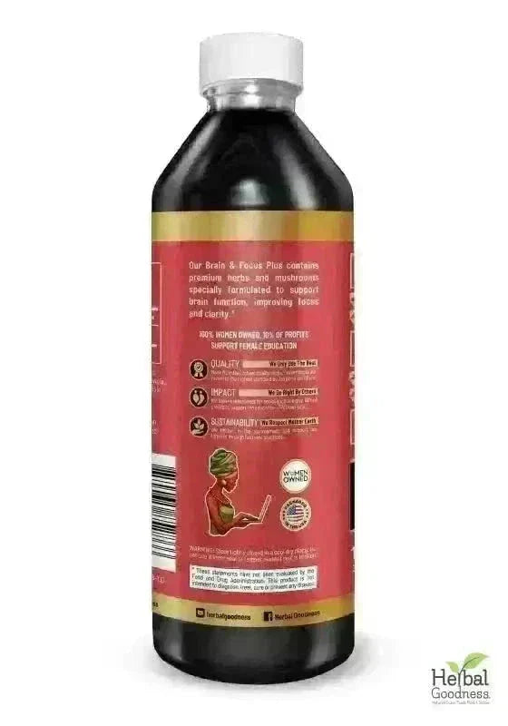 Brain & Focus Plus | Organic 15X Liquid Extract for Memory & Cognitive Wellness Support Liquid Extract Herbal Goodness 