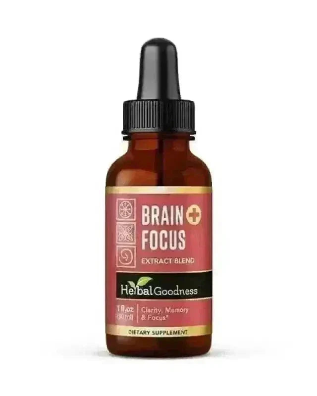 Brain & Memory Support - 15X Organic Liquid Extract – Focus & Cognitive Wellness Liquid Extract Herbal Goodness 1 oz 