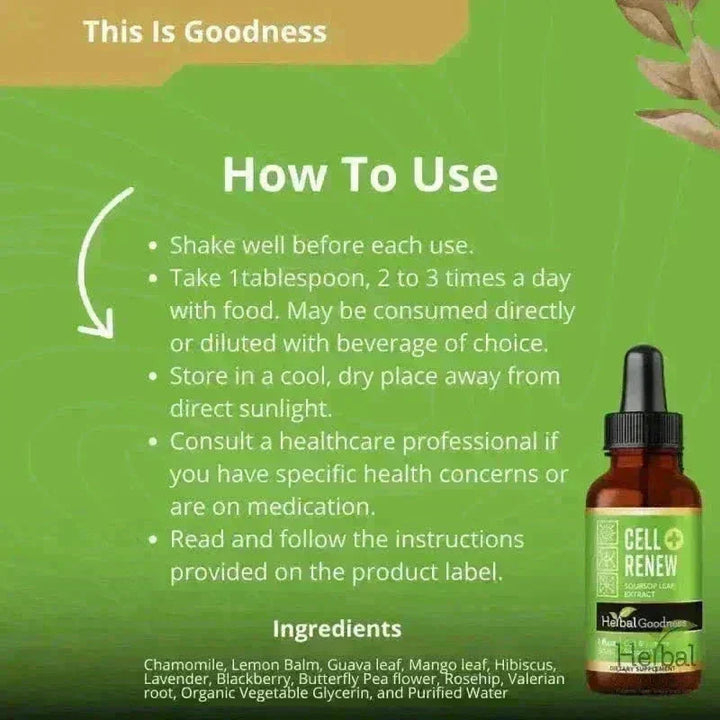 Cell Renew - 1oz 15X Liquid Extract - Immunity & Cell Health Liquid Extract Herbal Goodness 