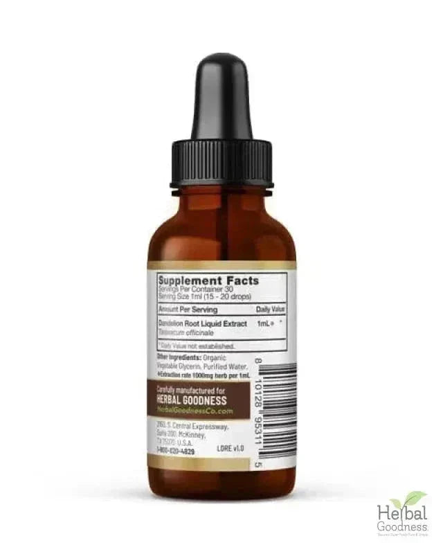 Dandelion Root Liquid Extract - Detox &amp; Liver Liquid Extract Herbal Goodness 