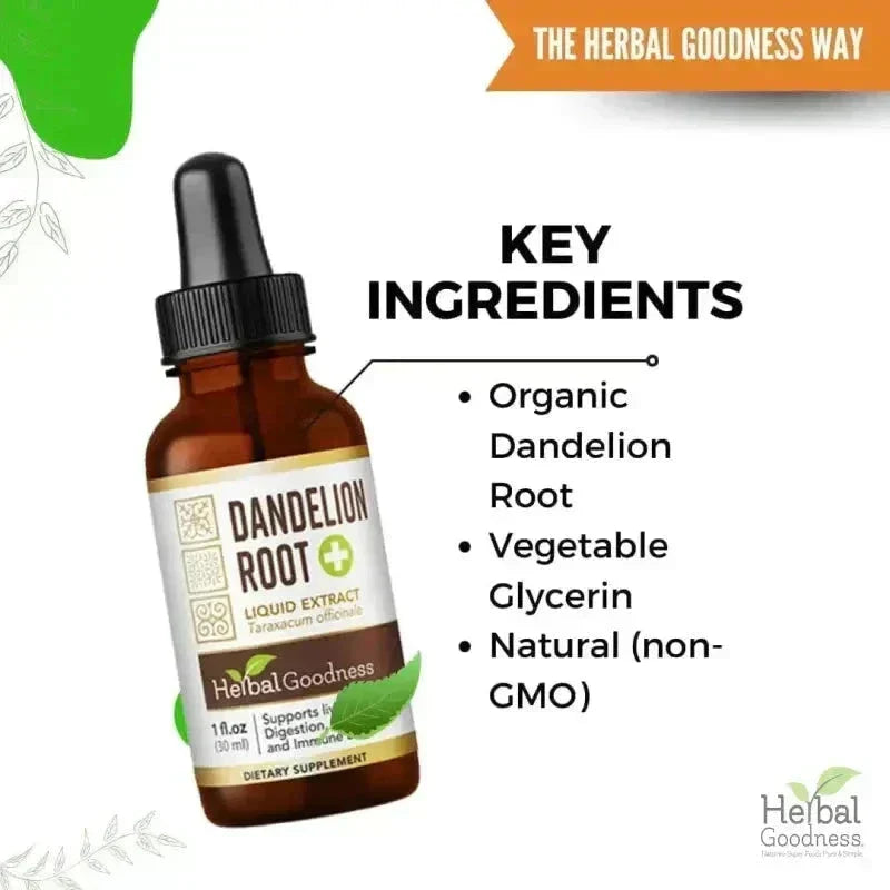 Dandelion Root Liquid Extract - Detox &amp; Liver Liquid Extract Herbal Goodness 